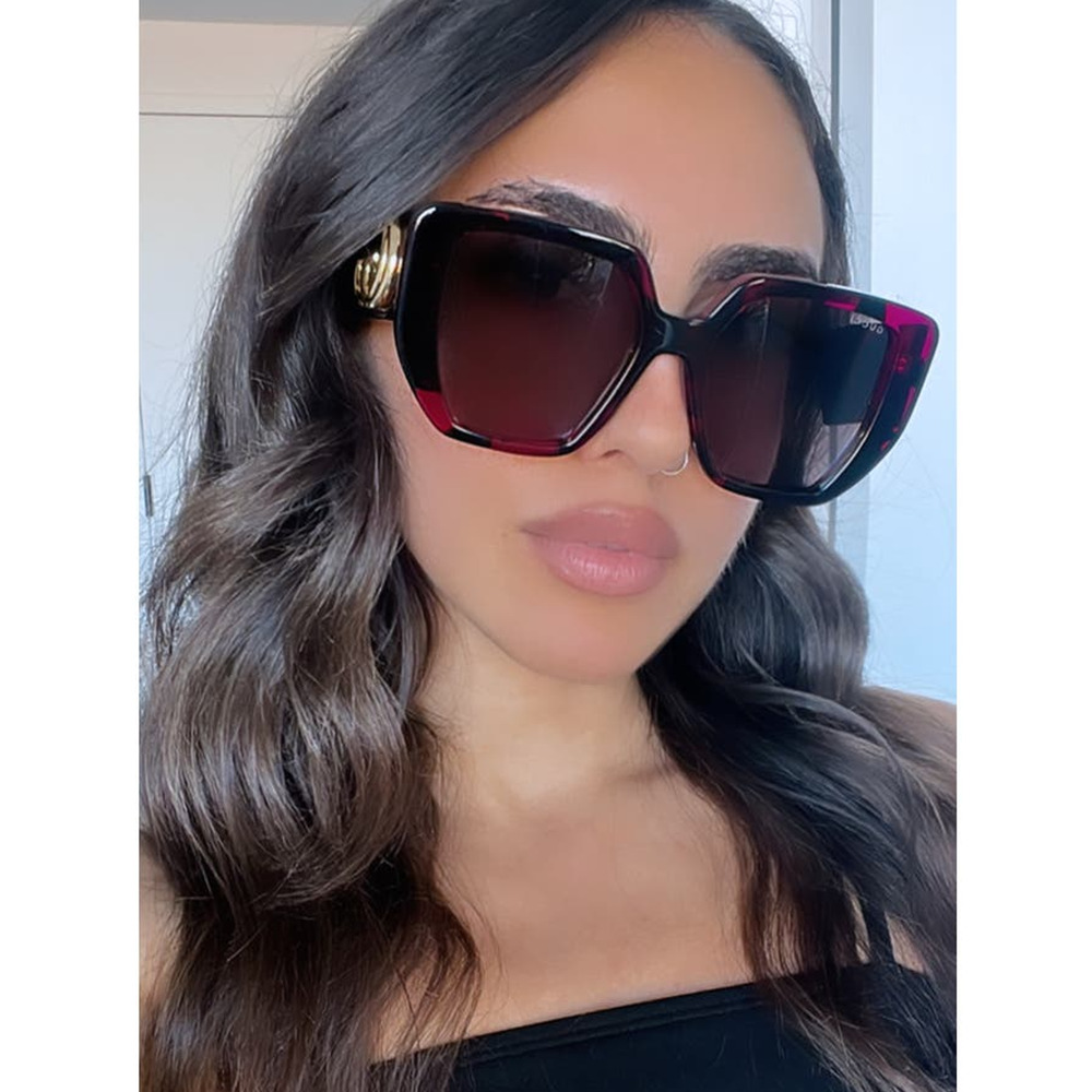 NEW Gucci GG0956S 008 Havana Pink Oversized Sunglasses